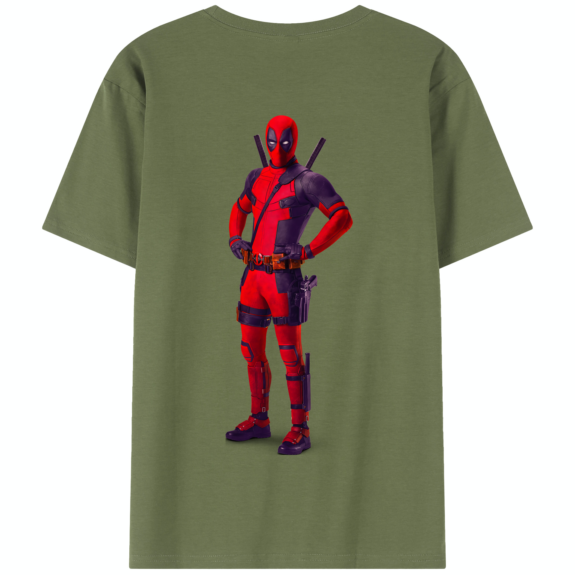 （画像用） Deadpool デッドプール 綿100％半袖Tシャツ（背面プリント）